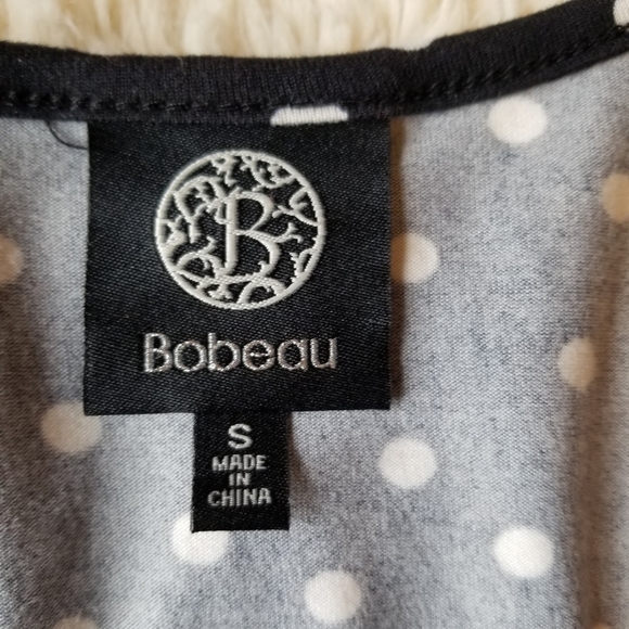 Bobeau Black & White Polka Dot V Neck Soft Top - Picture 5 of 6